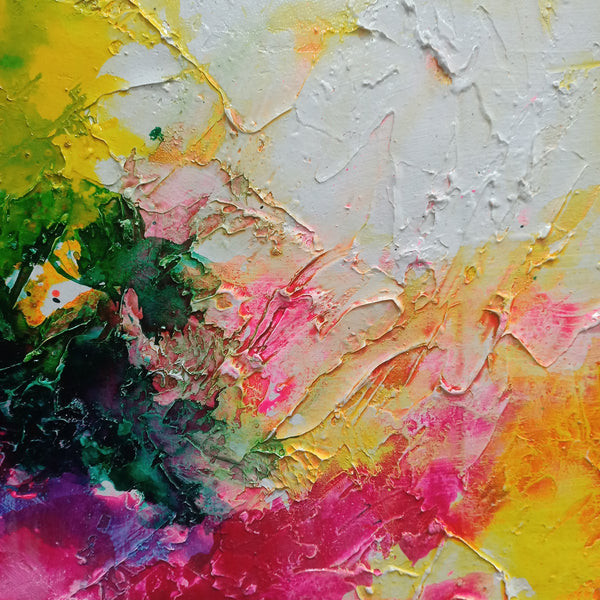 Pleasant Paroxysm - Stunning Colourful Abstract Modern Art Featuring an Explosion of Vivid Colours, Size 100x120cm