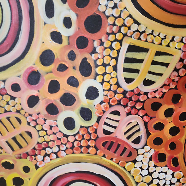 Earthen Circles - Striking, Warm Coloured Modern Abstract Art, Size 100x200cm