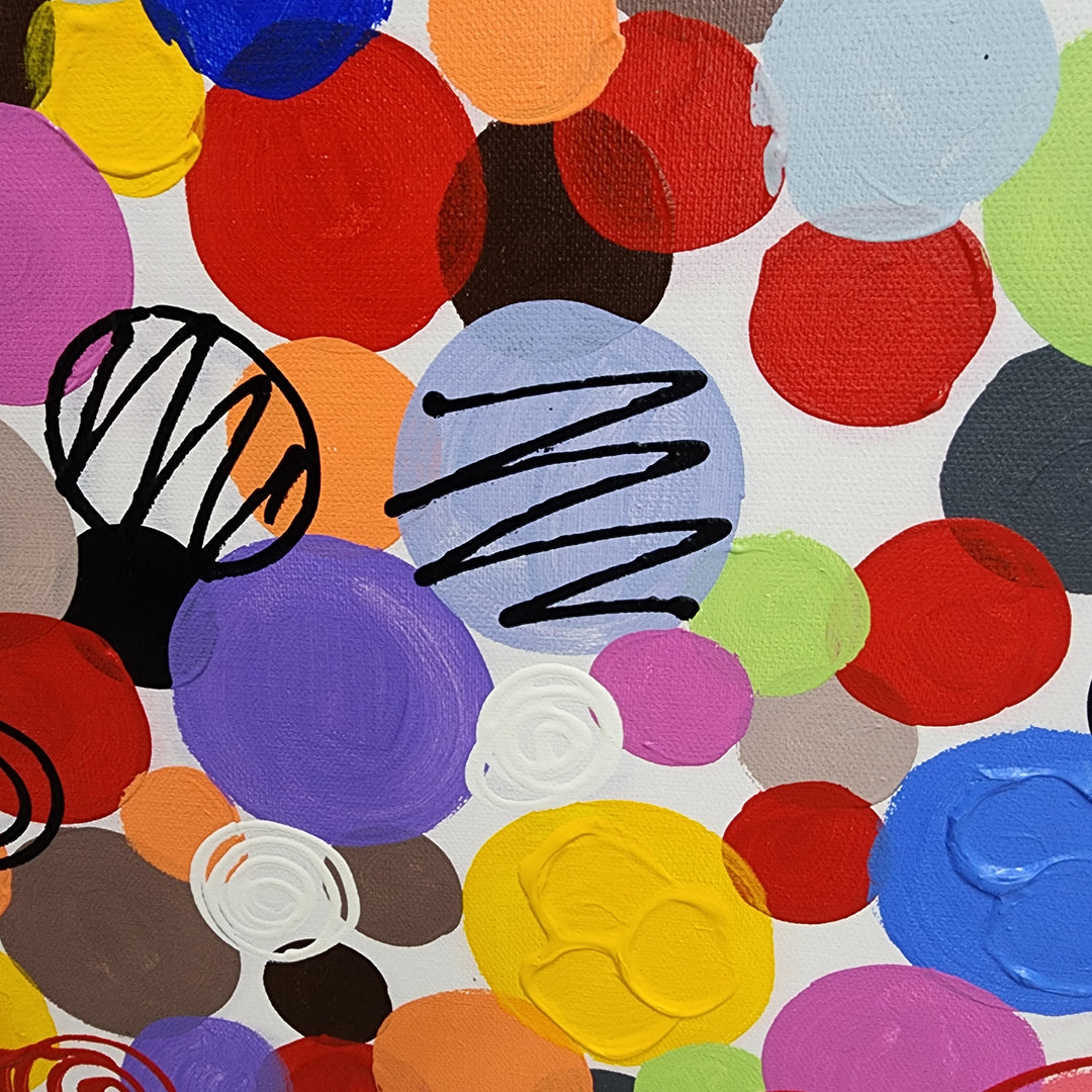 Circle of Colors - Hand Painted Art Size 90x90cm