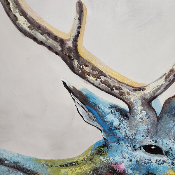 Spectrum Stag - Hand Painted Art Size 90x90cm