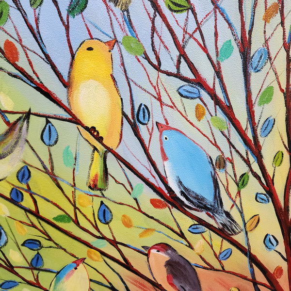 Harmony in the Branches - Hand Painted Art Size 70x150cm