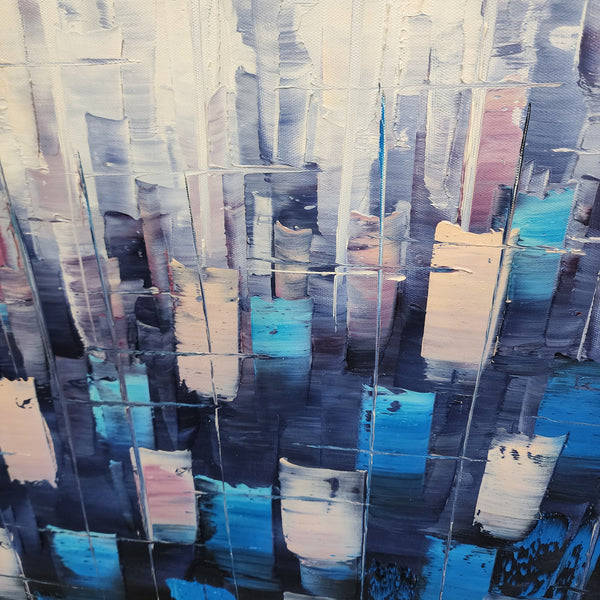 Ethereal Reflections: Gradient Abstract - Hand Painted Art Size 70x150cm