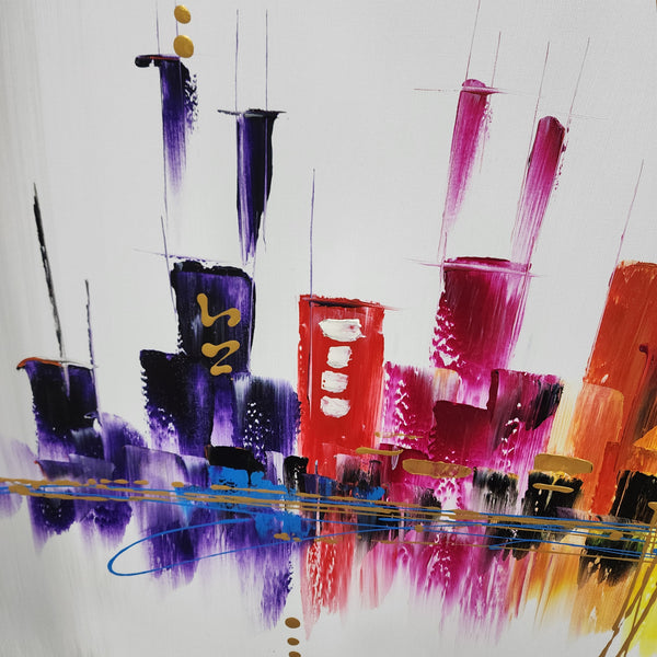 Rainbow Skyline - Hand Painted Art Size 70x170cm