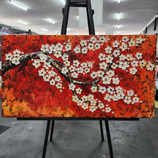 Blossom Flame: A Radiant Symphony of Nature's Beauty, size 80x150cm