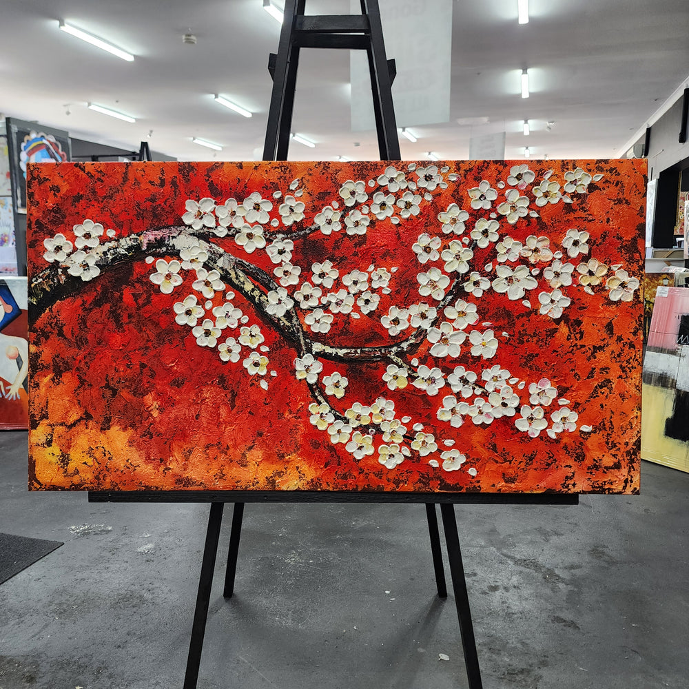 Blossom Flame: A Radiant Symphony of Nature's Beauty, size 80x150cm