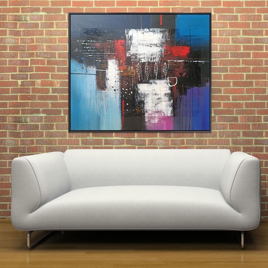 Fragments of Fluster - Modern Abstract Art Finished with a Black Shadow Frame