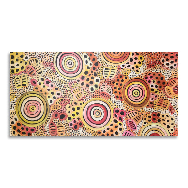 Earthen Circles - Striking, Warm Coloured Modern Abstract Art, Size 100x200cm