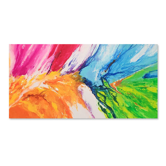 Rainbow Flurry - Stunning, Energetic Abstract Modern Artwork with Bright, Bold Colours