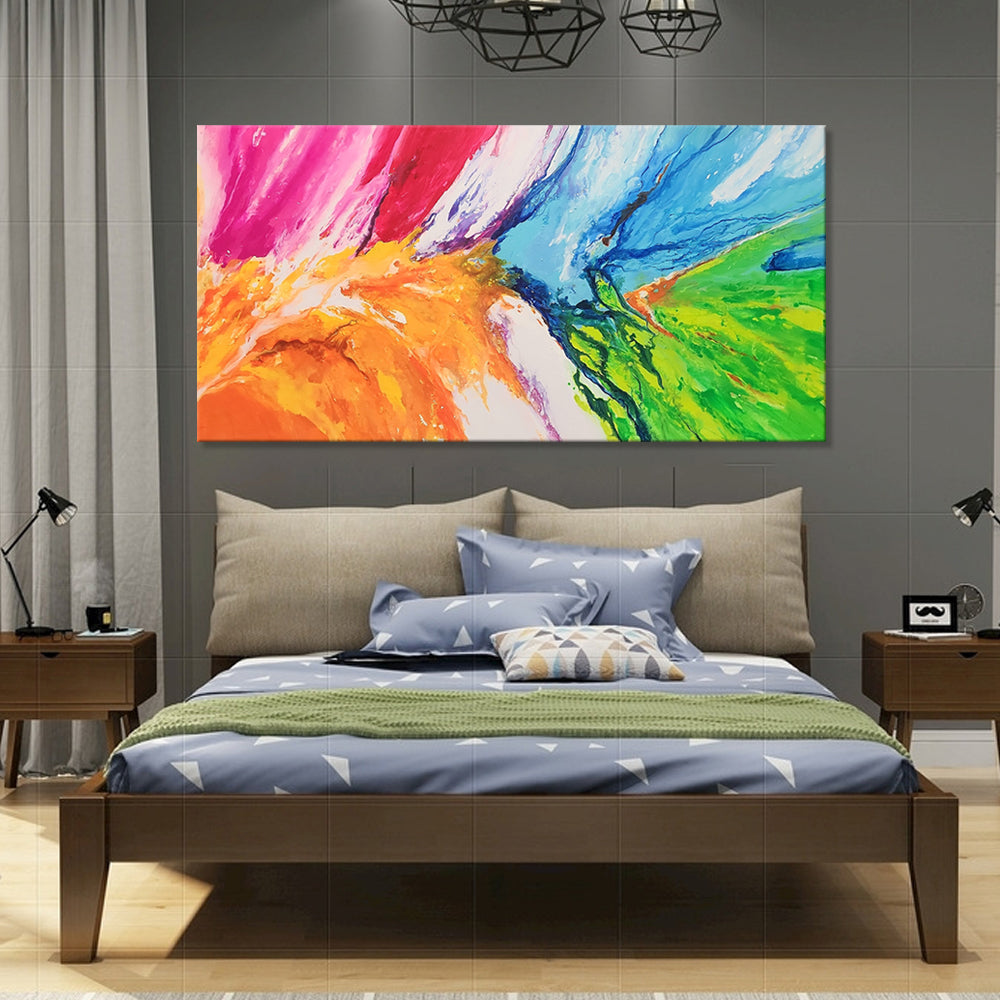 Rainbow Flurry - Stunning, Energetic Abstract Modern Artwork with Bright, Bold Colours