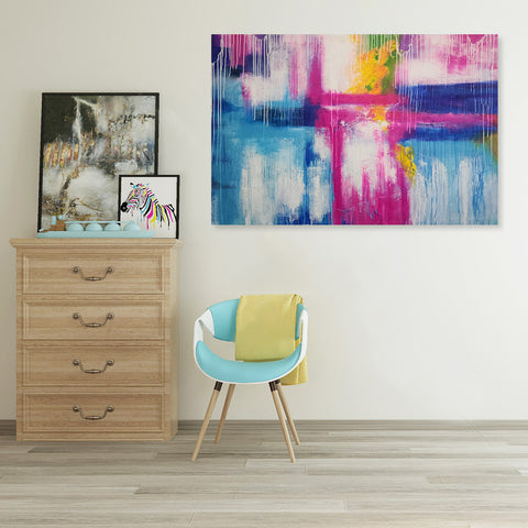 Colour Haze - Beautiful Modern Abstract with Bright, Albeit Soft Colourful Tones, Size 120x180cm