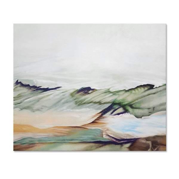 Earthen Waves - Soft, Neutral, Beautiful Modern Abstract Featuring Earthy Tones, Size 100x120cm