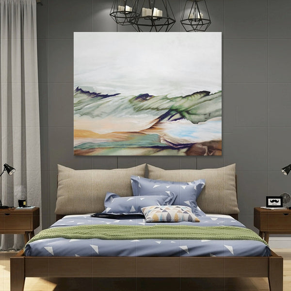 Earthen Waves - Soft, Neutral, Beautiful Modern Abstract Featuring Earthy Tones, Size 100x120cm