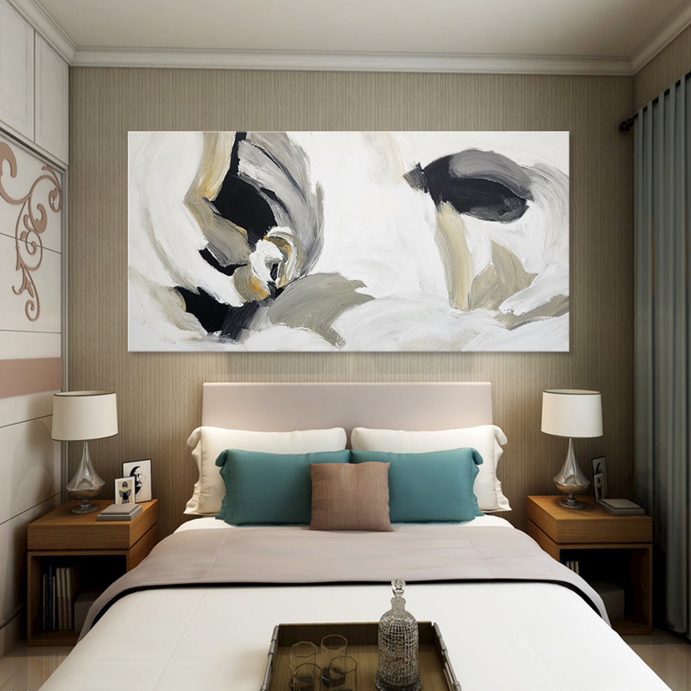 Muted Forms - Beautiful, Elegant, Soft Modern Abstract featuring Rich Creamy Tones, Size 100x200cm