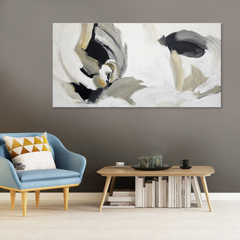 Muted Forms - Beautiful, Elegant, Soft Modern Abstract featuring Rich Creamy Tones, Size 100x200cm