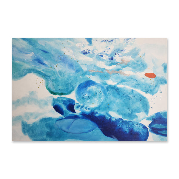 Dissipating Blues - Stunning Large Scale, Watercolour Style Abstract with Predominantly Blue Tones, size 120x180cm.