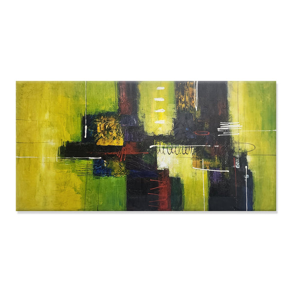 Lime Bliss - Stunning Modern Abstract Depicting Striking Green Tones, Size 100x200cm