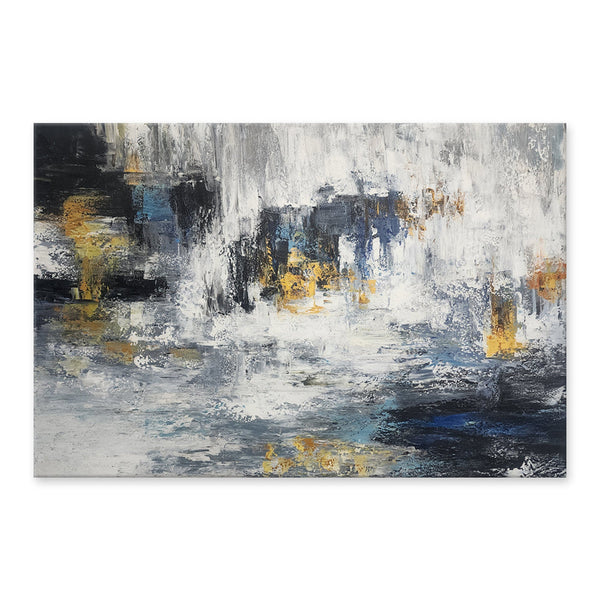 Gold in the Mist - Beautiful, Soft Modern Abstract with Gold Highlights, in Large Feature Size 120x180cm