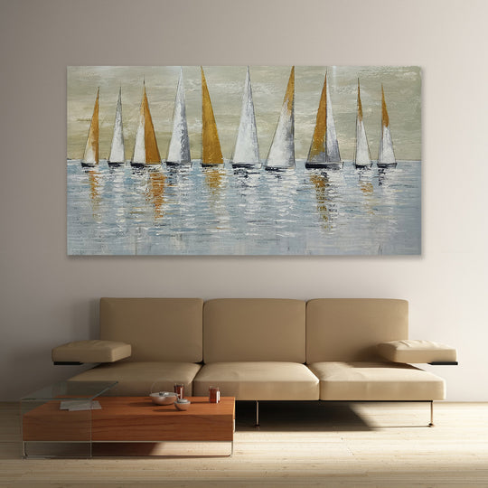 Sailing Serenity – Highly Textured Full of Elegance and Tranquility Size 80x150cm