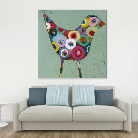 Quirky Birdie - Ready to hang Canvas Print - CN474 - 60x60cm