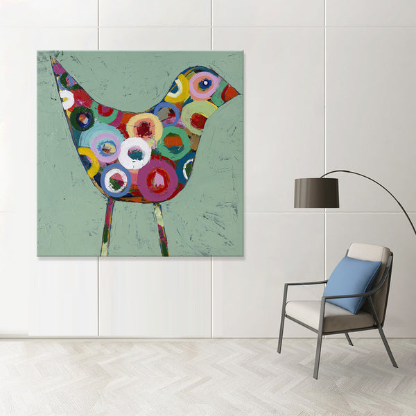 Quirky Birdie - Ready to hang Canvas Print - CN474 - 60x60cm