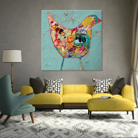 Cheeky Chirper - Ready to hang Canvas Print - CN475 - 60x60cm