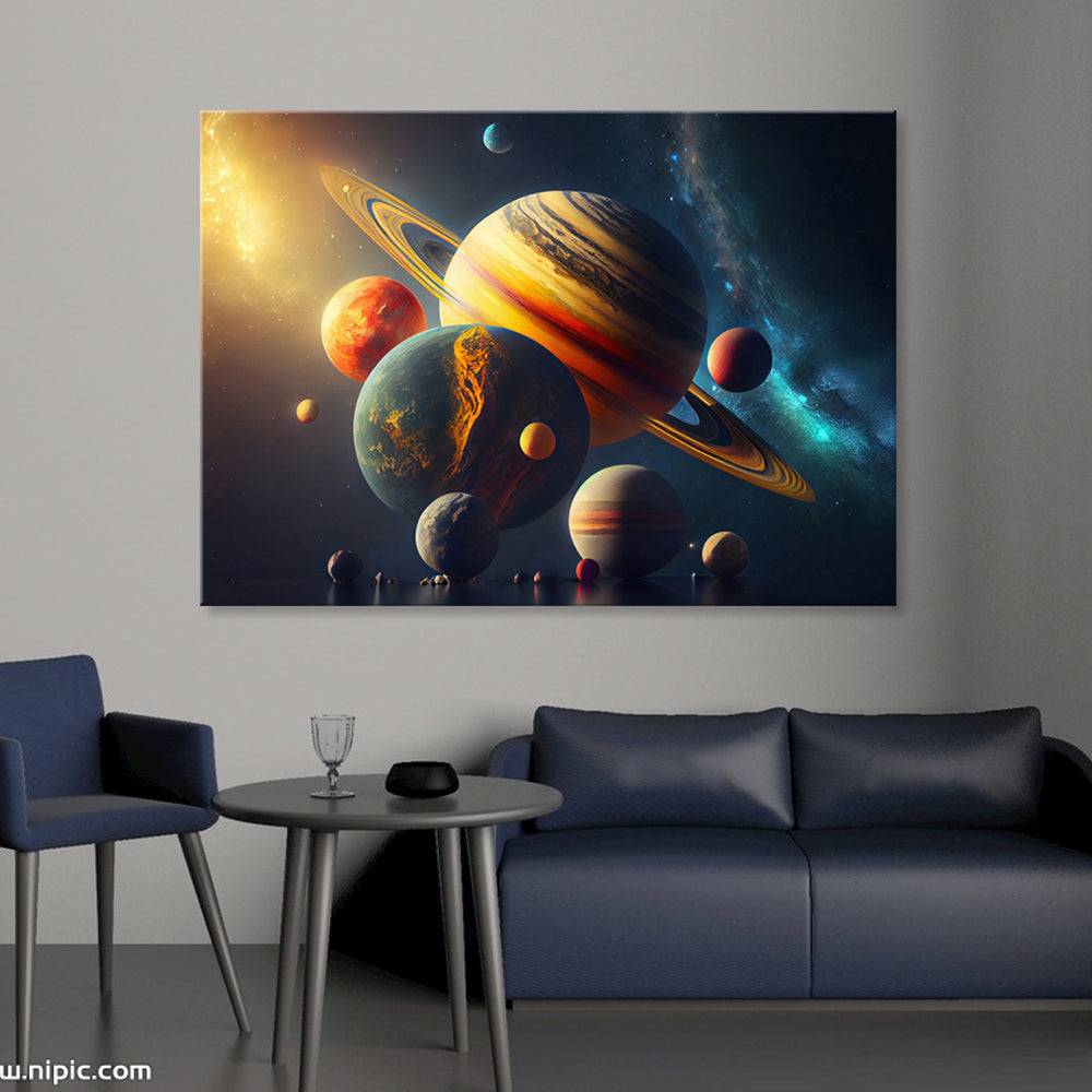 Planets - Ready to hang Canvas Print - CN479 - 50x70cm