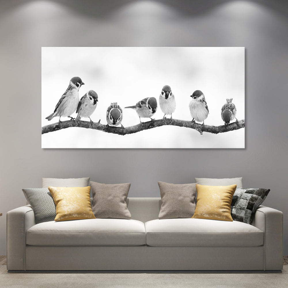 Birds on a Branch - Ready to hang Canvas Print - CN480 - 60x120cm