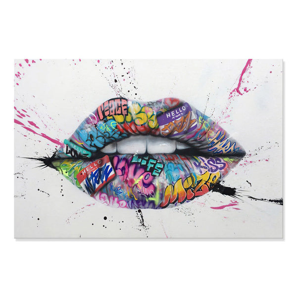 Graffiti Lips - Ready to hang Canvas Print - CN485 - 80x120cm