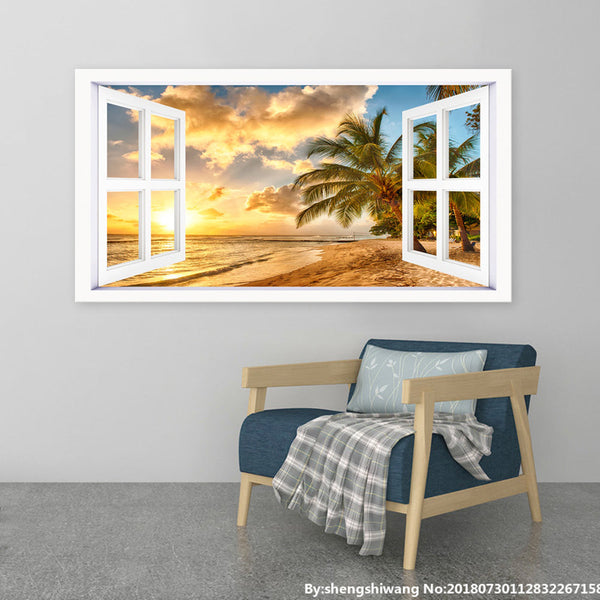 View of a Tropical Beach - Ready to hang Canvas Print - CN497 - 80x150cm