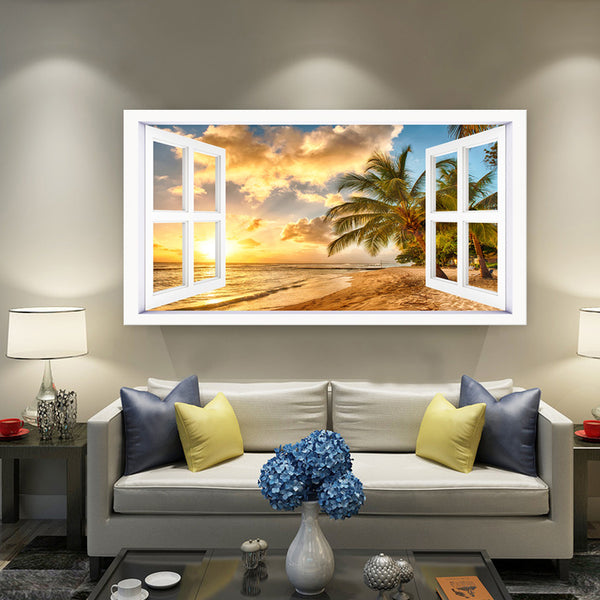 View of a Tropical Beach - Ready to hang Canvas Print - CN497 - 80x150cm