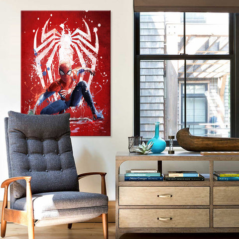 Spider-Man (Red Background) - Canvas Art Print - CN556 - 50x70cm