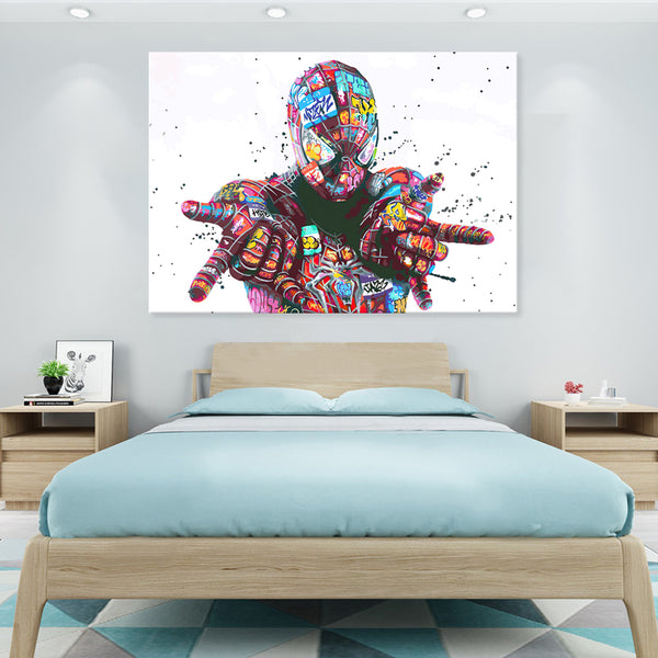 Spider-Man Shooting (White Background) - Canvas Print Art - CN559 - 50x70cm