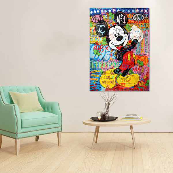 Mickey Mouse Street Art - Canvas Print Art - CN560 - 50x70cm