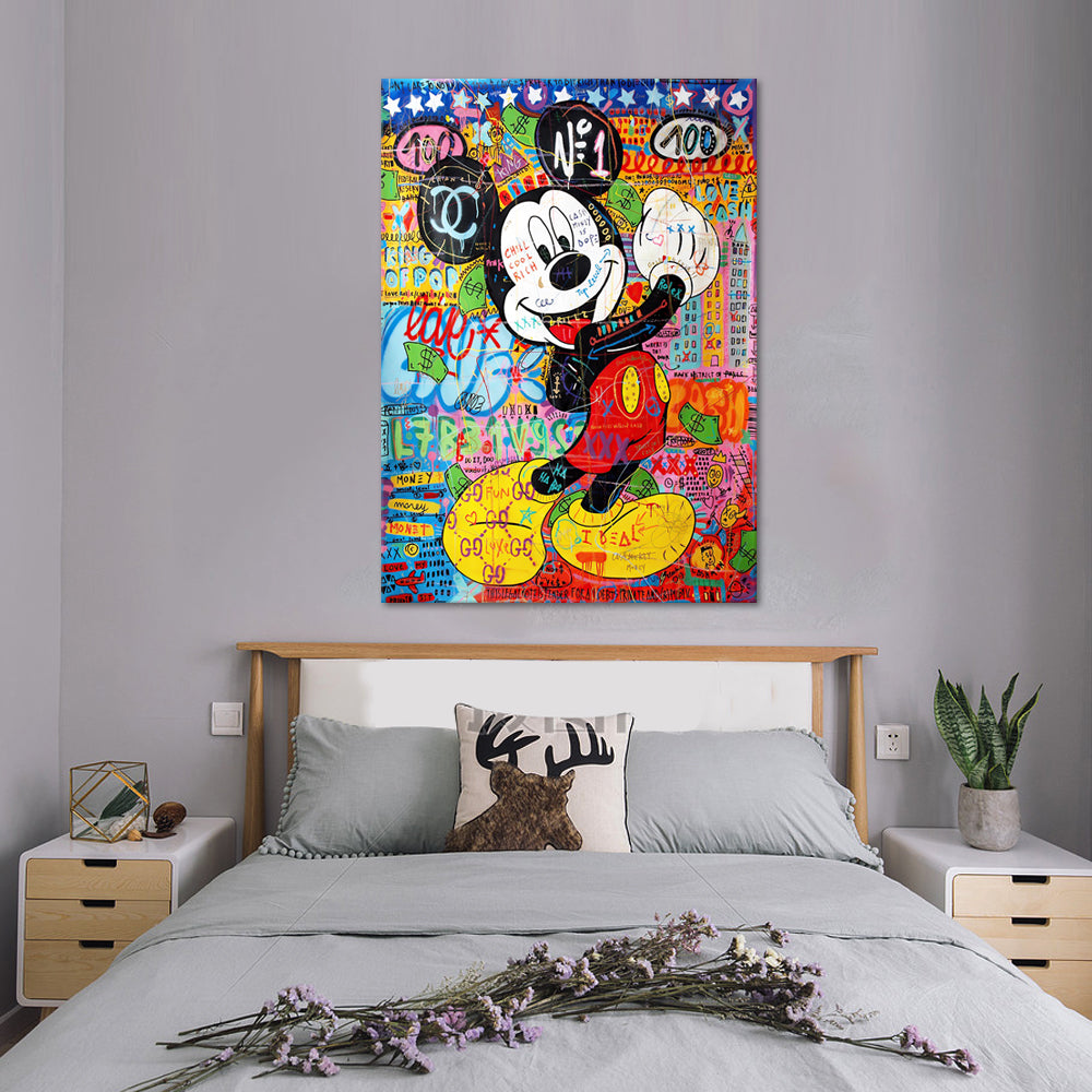 Mickey Mouse Street Art - Canvas Print Art - CN560 - 50x70cm