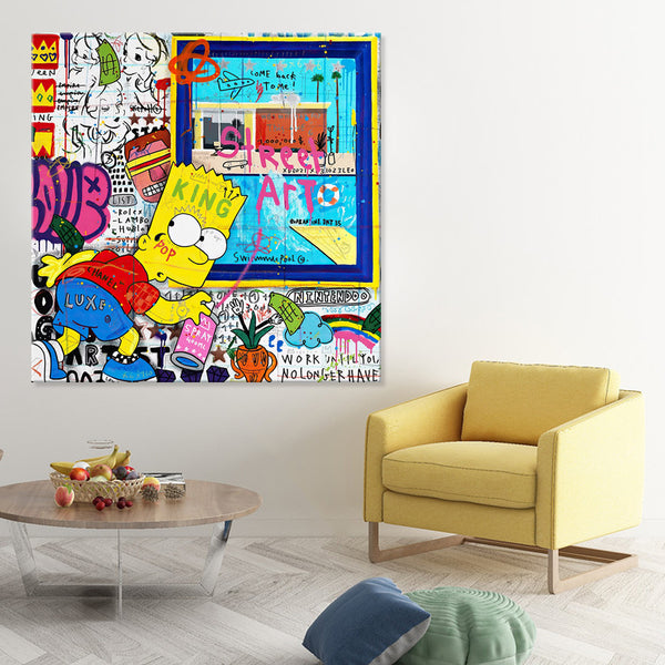 Bart Simpson Street Art - Canvas Art Print - CN562 - 60x60cm