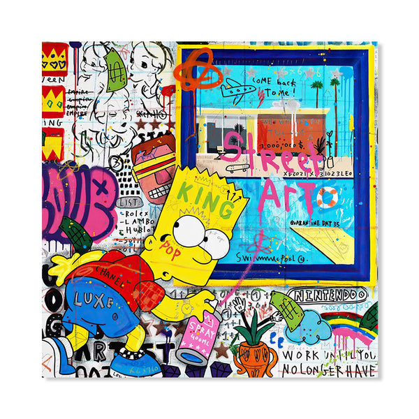 Bart Simpson Street Art - Canvas Art Print - CN562 - 60x60cm