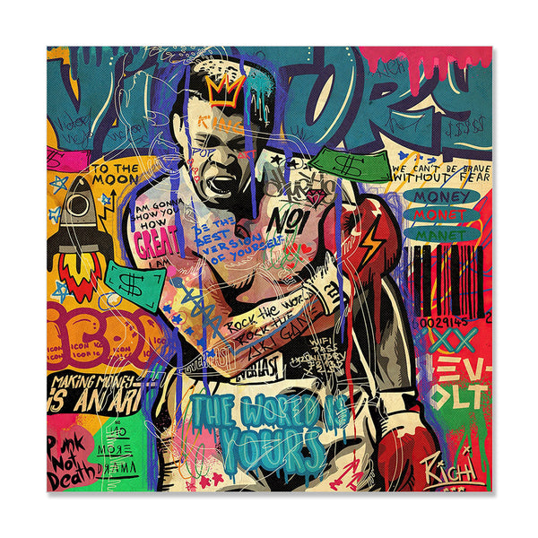 Muhammad Ali Graffiti Art - Canvas Print Art - CN571 - 60x60cm