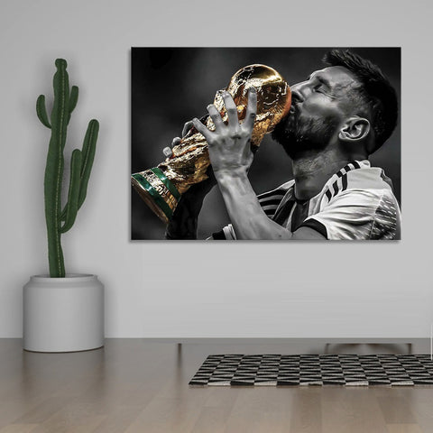 Lionel Messi World Cup - Ready to hang Canvas Print - CN593 - 50x70cm