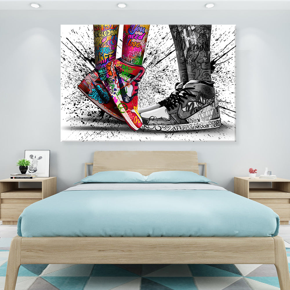 Love and Live (Shoes) - Canvas Art Print - CN634