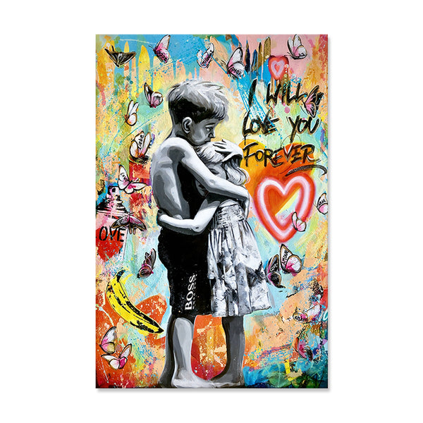 I will Love you Forever - Banksy Canvas Art Print - CN635