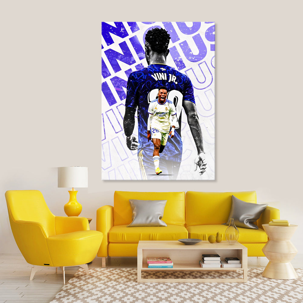 Vinicius Jr (Real Madrid)  - Canvas Art Print - CN754 - 50x70cm