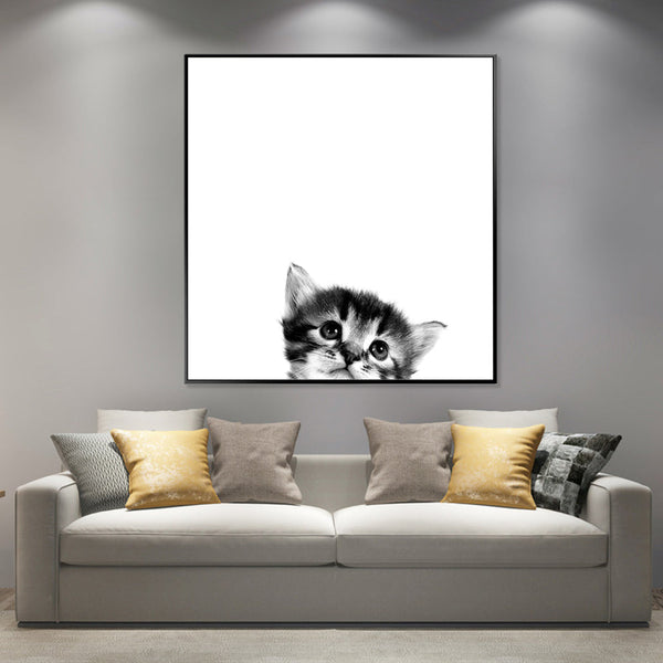 Peek a Kitty - Shadow Framed Art - CNL358 - 60x60