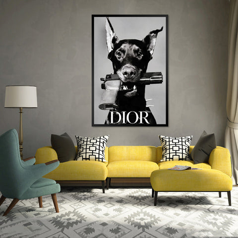 Dior Dog - Canvas Art with Floating Frame - CNL364 - 60x90cm