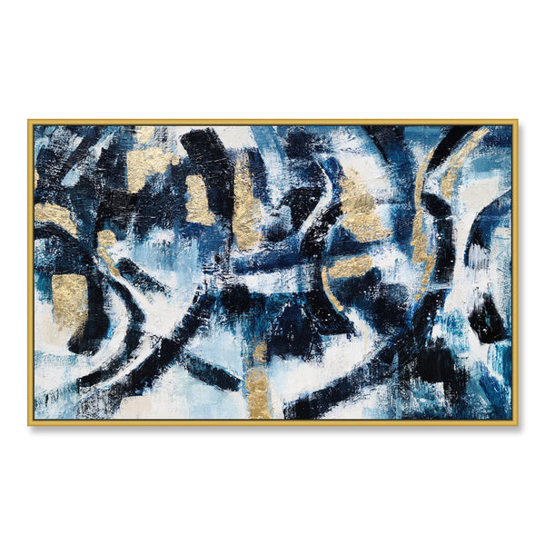 Deep Blue Containment - Embellished Art with Floating Frame - CNL377 - 80x120cm