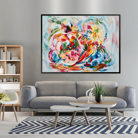 A Colourful Imposition - Embellished Art with Shadow Frame - CNL384 - 80x120cm