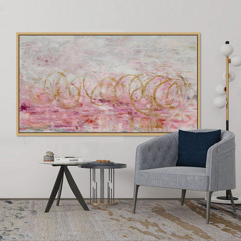 Nestled on Pink - Embellished Art with Shadow Frame - CNL387 - 80x150cm