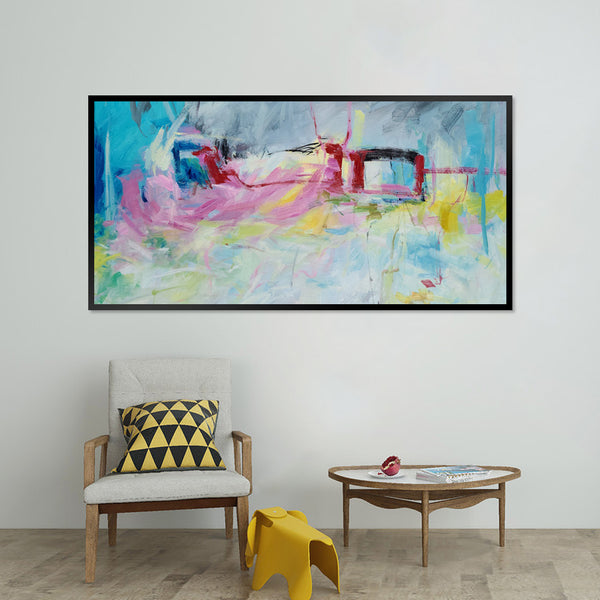 Coloured Obscurity - Embellished Canvas Art with Shadow Frame - CNL392 - 80x200cm