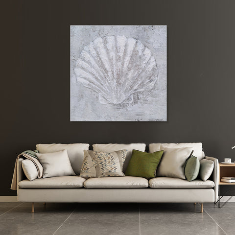 Clam Shell - Embellished Mixed Media Art - EA315 - 60x60cm