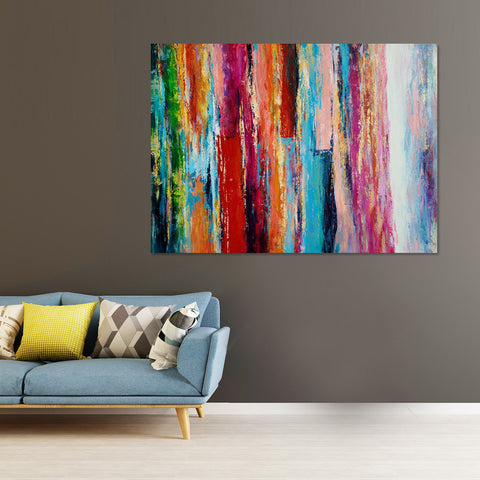 Rainbow Gradient - Embellished Mixed Media Art - EA317 - 80x120cm