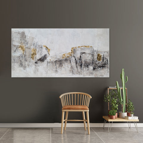 Neutral Implication -Embellished Mixed Media Art - EA350 - 60x120cm